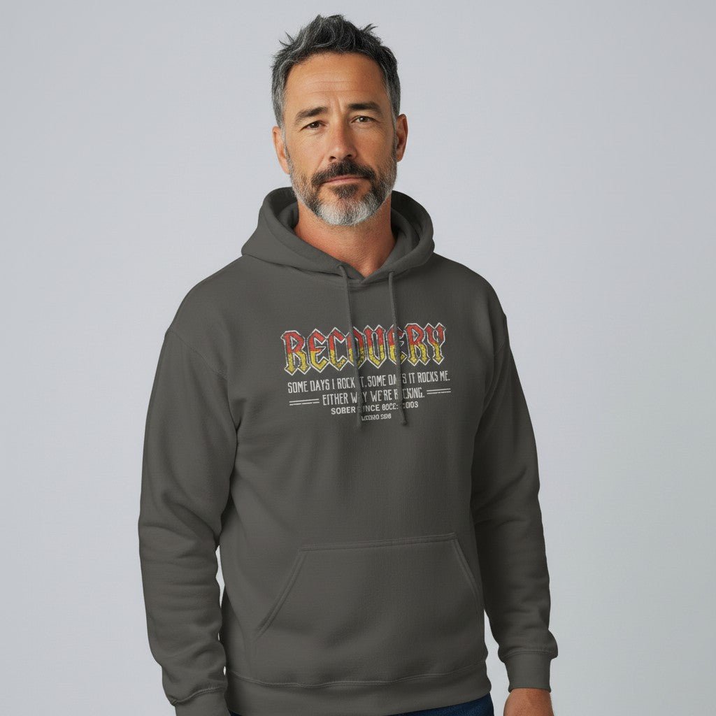 Recovery Hoodie | Men's Recovery Rock Hoodie with Personalized Date