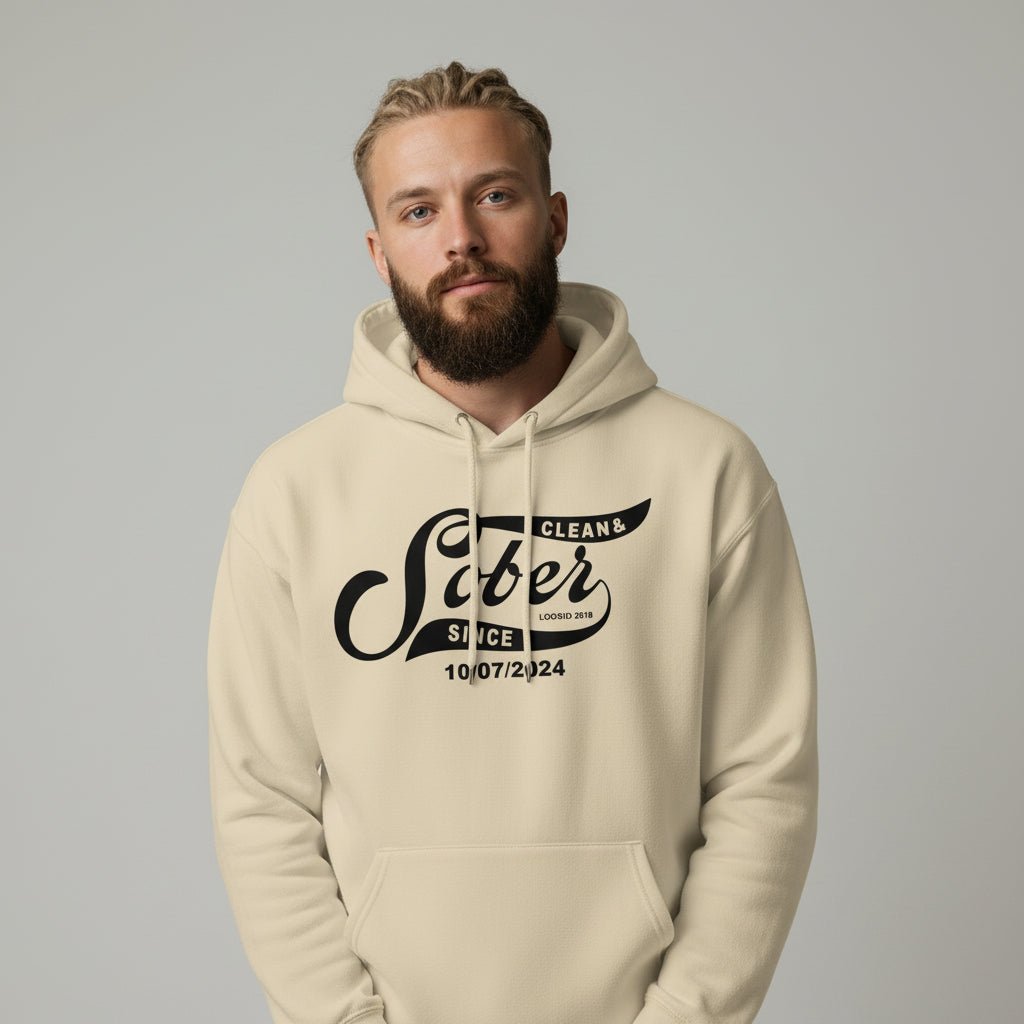 Recovery Hoodie | Sober Since Men's Hoodie with Custom Sobriety Date