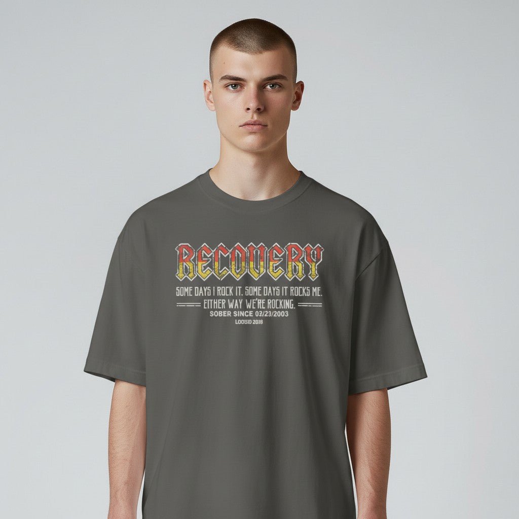 Recovery T-shirt | Men's Recovery Rock T-shirt with Personalized Date