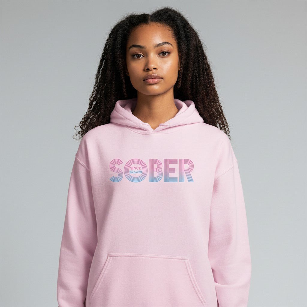 Recovery Hoodie | Retro Sobriety Date Hoodie with Personalized Date