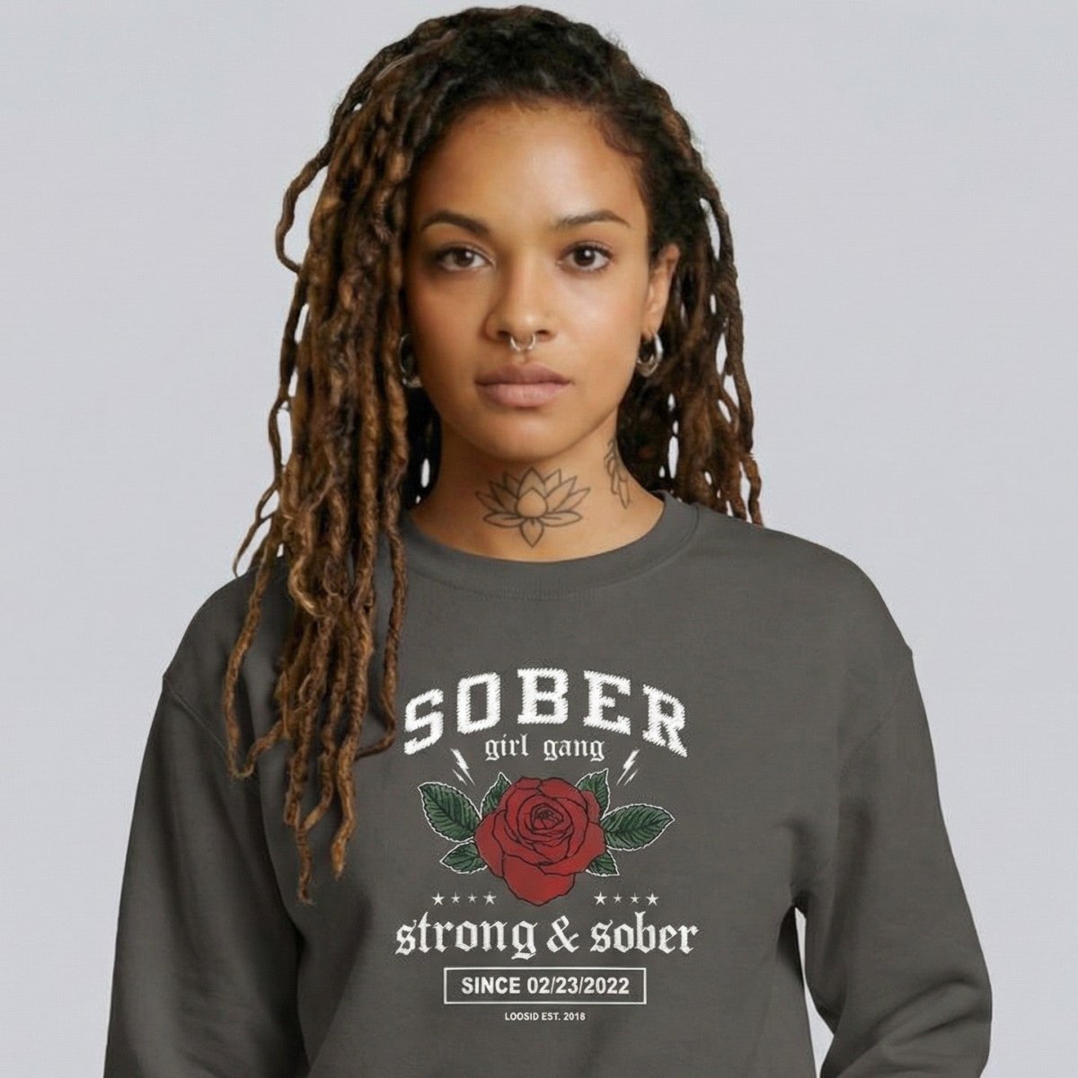 SOBER Girl Gang Strong & Sober Recovery Hoodie packaging detail (view 18)