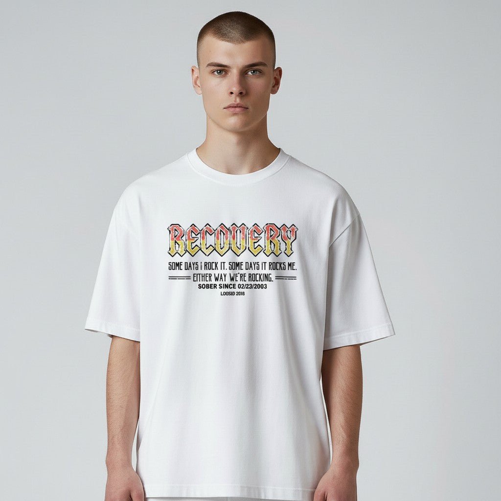 Recovery T-shirt | Men's Recovery Rock T-shirt with Personalized Date
