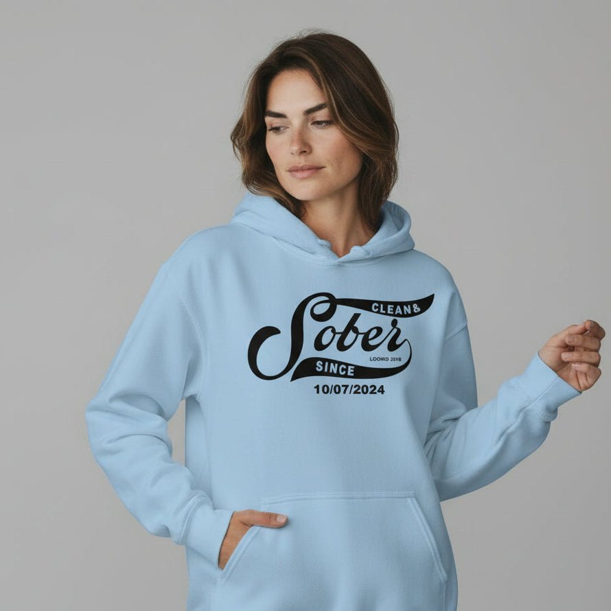 Sober Since Recovery Hoodie back view (view 47)