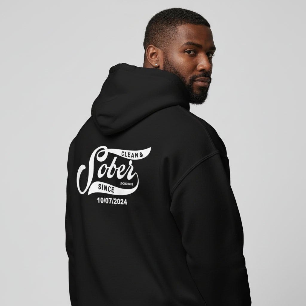 Recovery Zip Hoodie | Men's Sober Since Front & Back Print