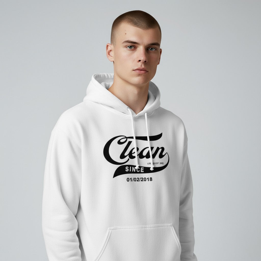 Recovery Hoodie | Men's Clean & Sober Hoodie with Custom Sobriety Date