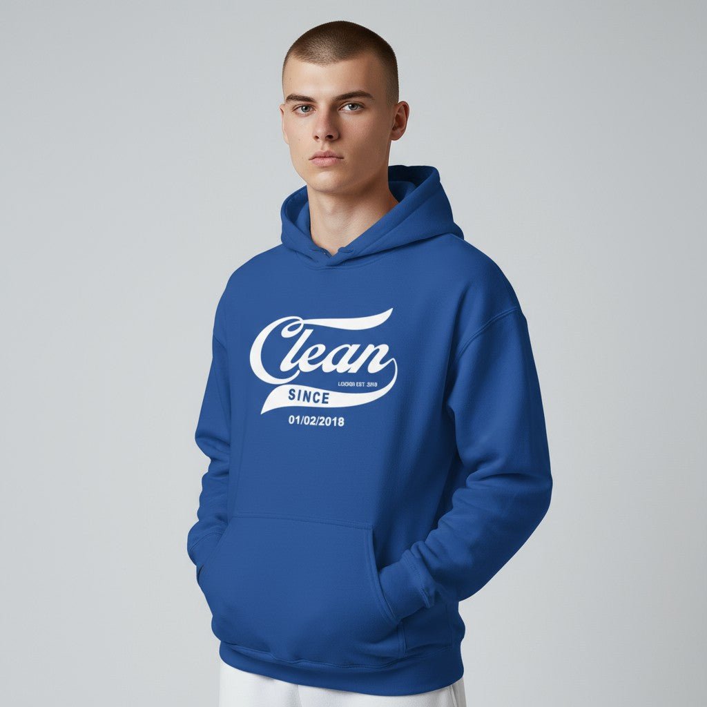 Recovery Hoodie | Men's Clean & Sober Hoodie with Custom Sobriety Date