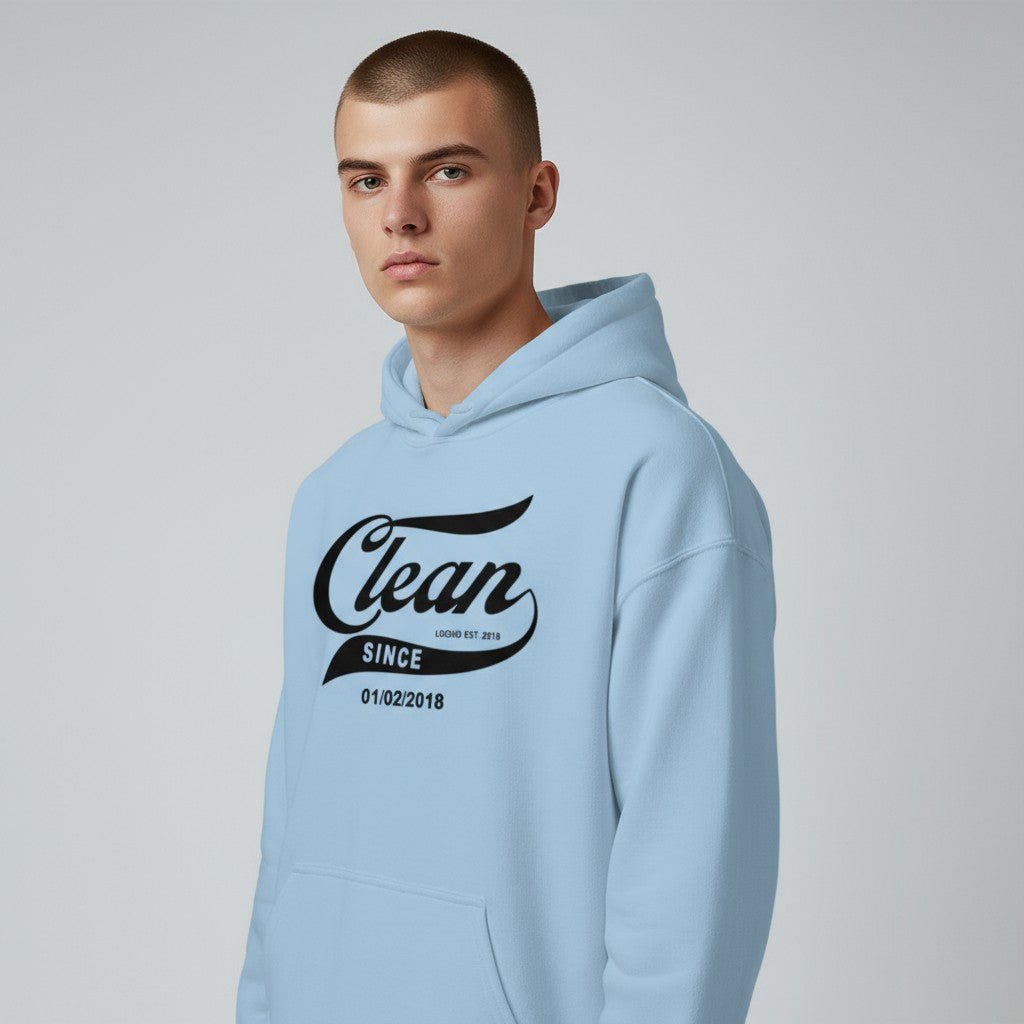 Recovery Hoodie | Men's Clean & Sober Hoodie with Custom Sobriety Date