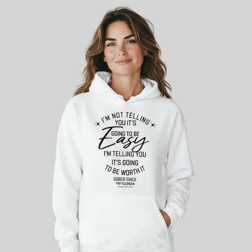 I'm Not Telling Custom Sobriety Date Recovery Hoodie product photo (view 10)