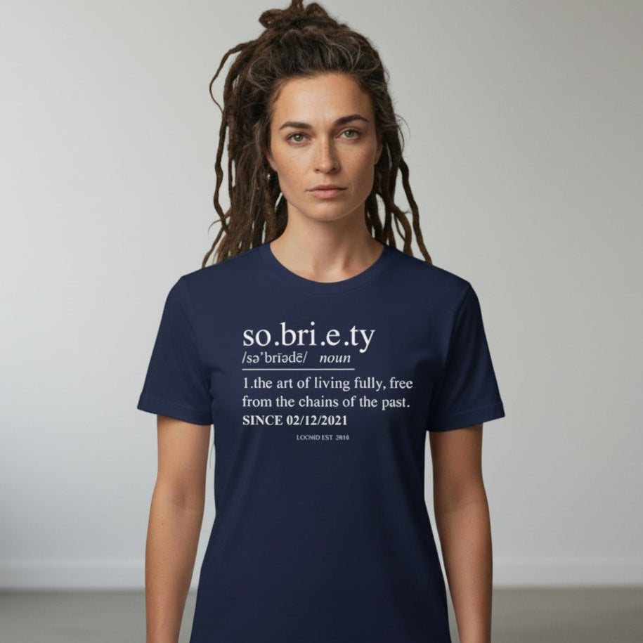 Sober T Shirt | Women's Sobriety Definition Tee with Custom Sober Date
