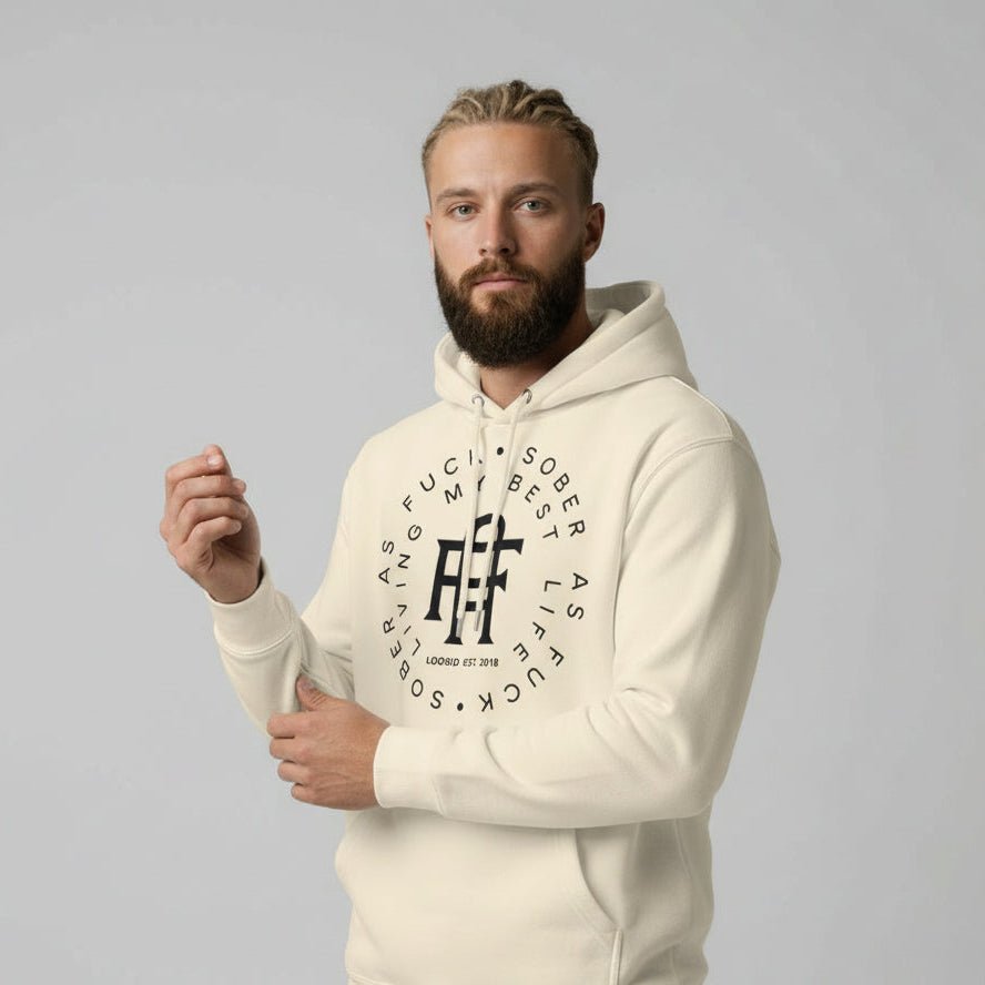 Living My Best Life Sober Recovery Hoodie flat lay styled image (view 23)