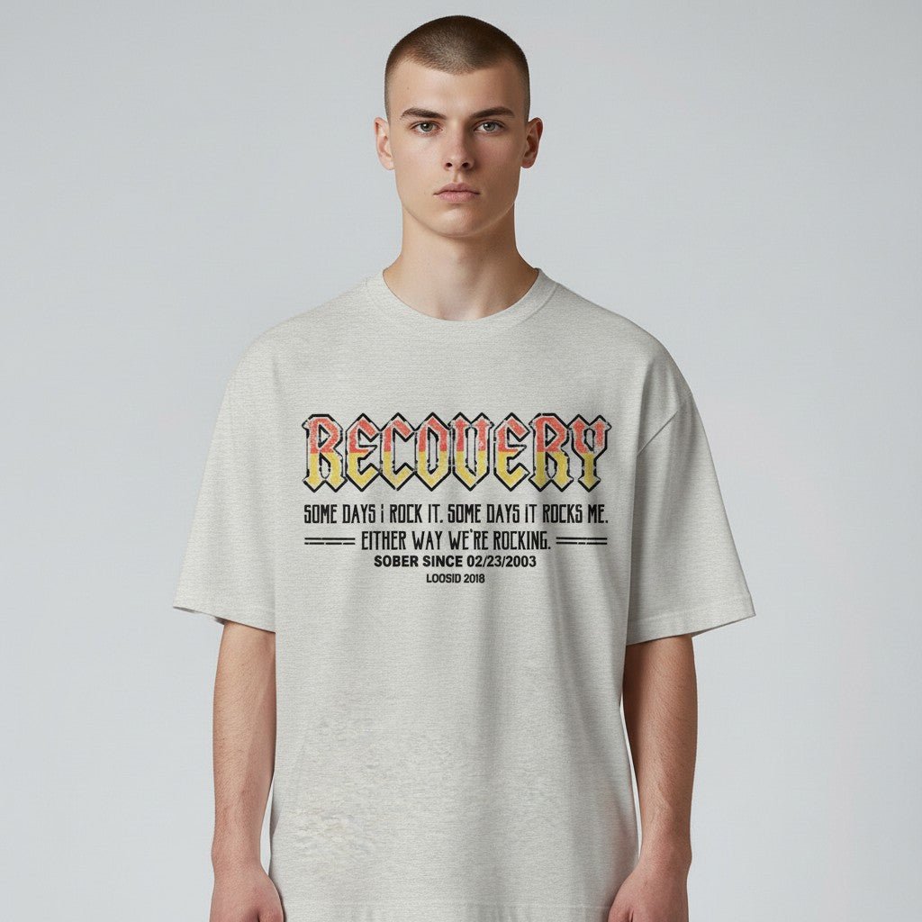 Recovery T-shirt | Men's Recovery Rock T-shirt with Personalized Date