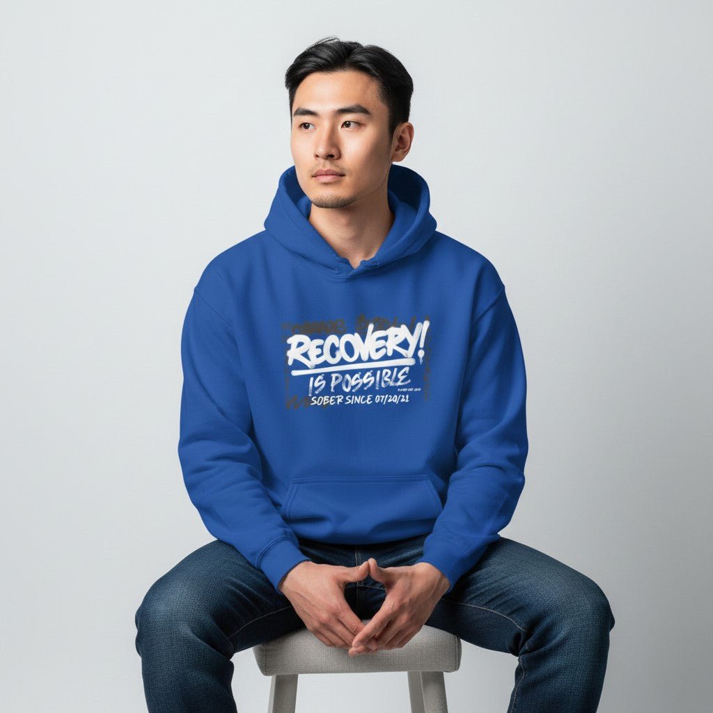Recovery Hoodie | Men’s Recovery Is Possible Hoodie with Date
