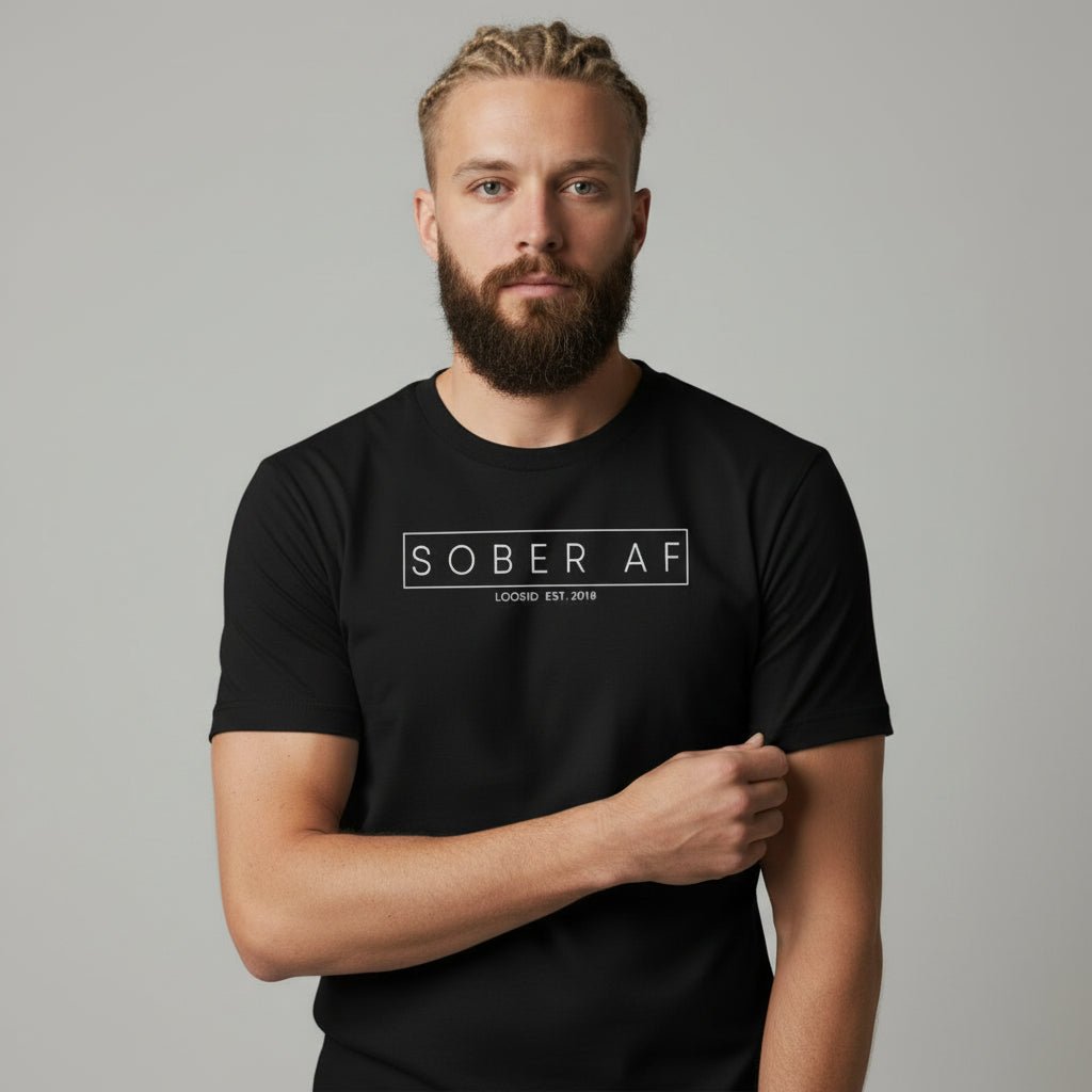 Sober T Shirt | Sober AF Men’s Tee for Strength and Recovery