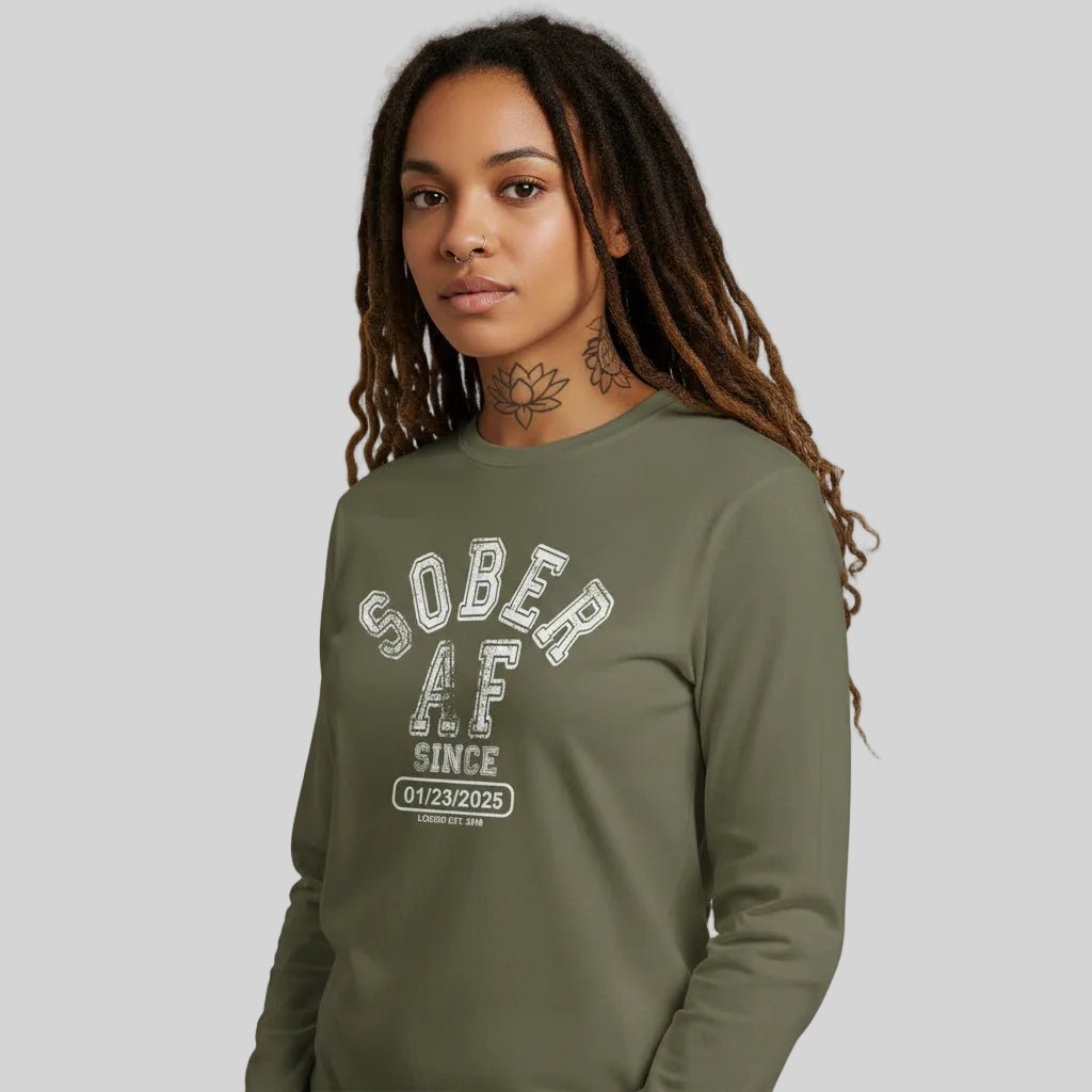 Sober AF Long Sleeve Sober T Shirt packaging detail (view 28)