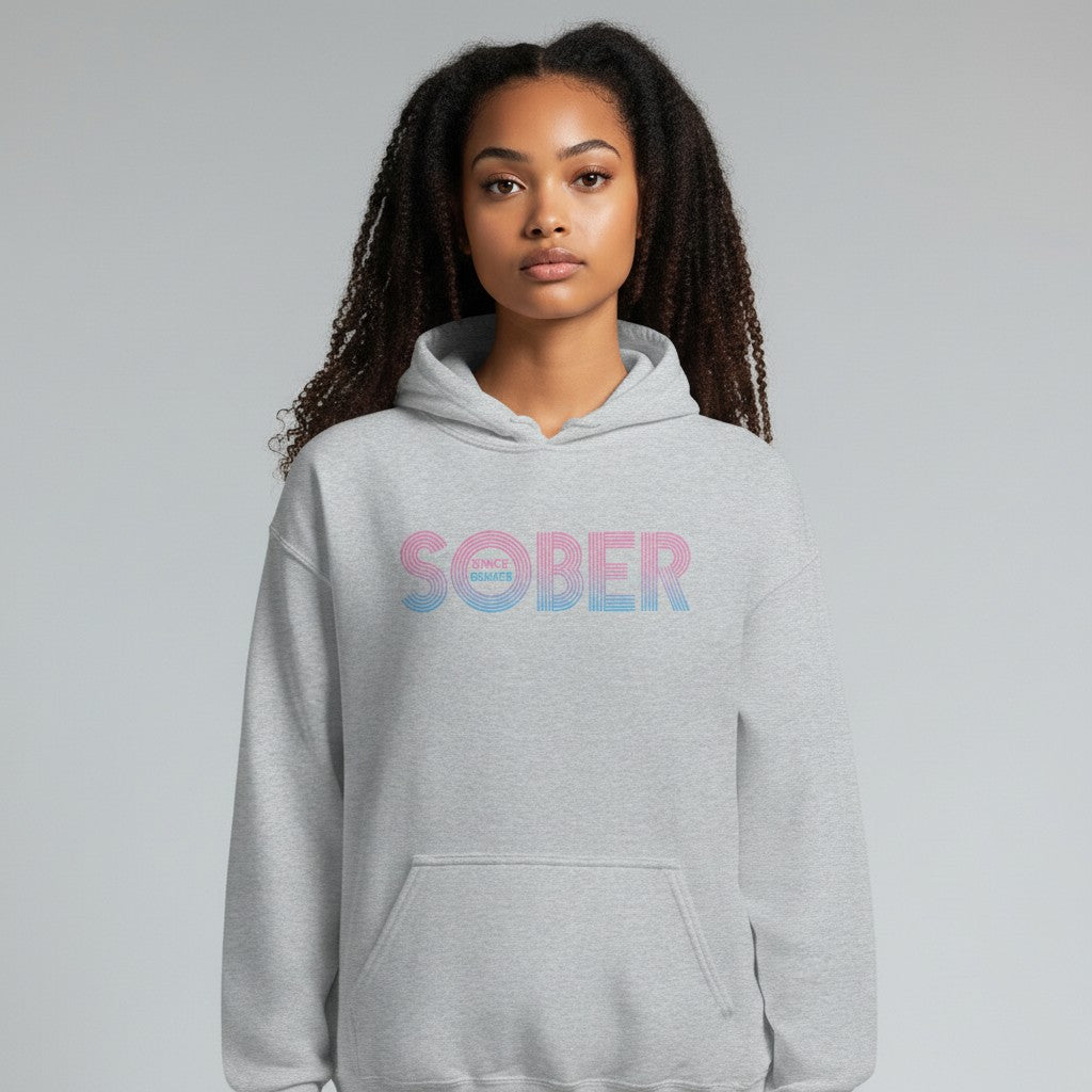 Recovery Hoodie | Retro Sobriety Date Hoodie with Personalized Date