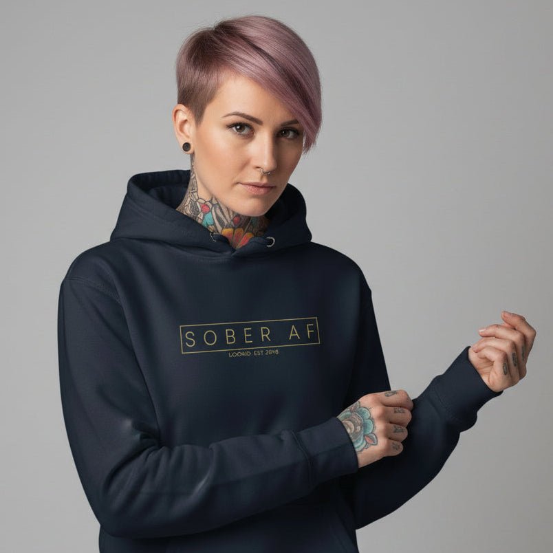 Recovery Hoodie | Sober AF Women's Hoodie with Custom Sobriety Date