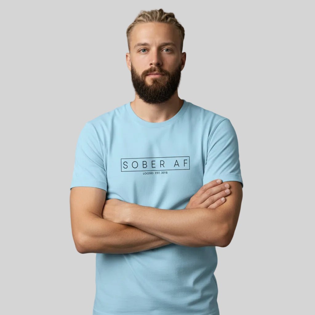 Sober T Shirt | Sober AF Men’s Tee for Strength and Recovery