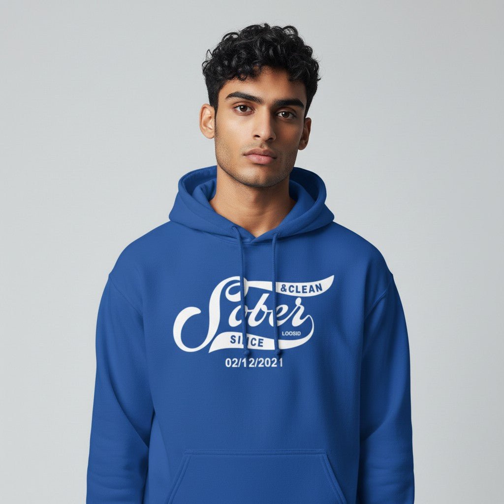 Recovery Hoodie | Sober Since Men's Hoodie with Custom Sobriety Date