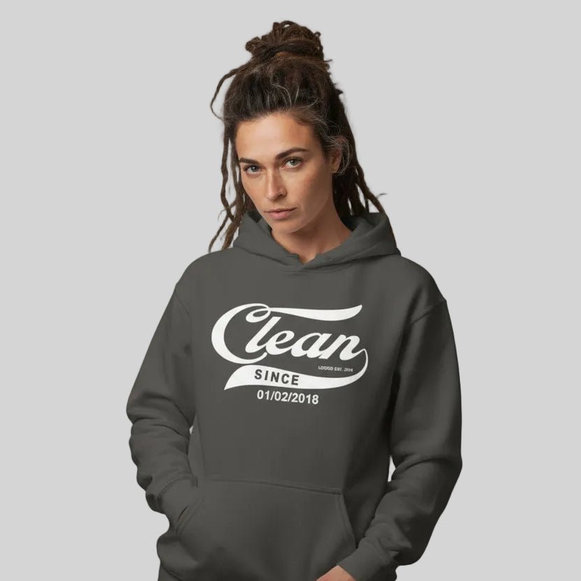 Clean Since Hoodie with Date Recovery Hoodie product photo (view 30)
