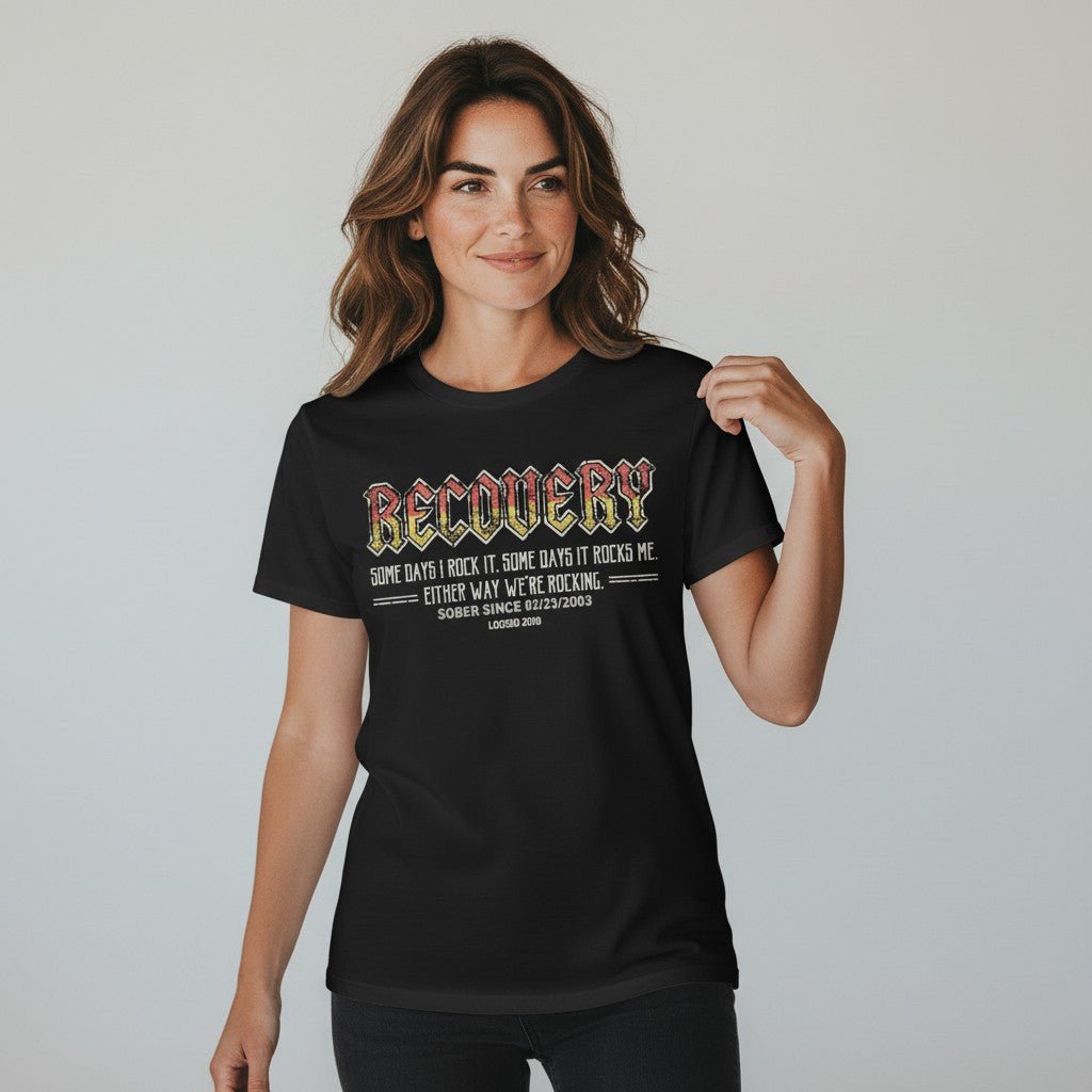 Recovery T-shirt | Women's Recovery Rock T-shirt with Personalized Date