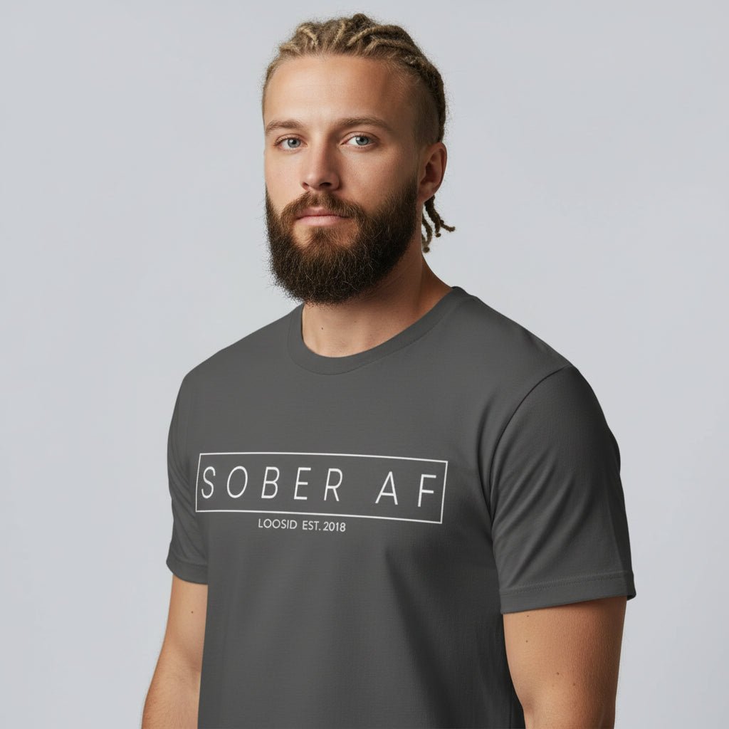 Sober T Shirt | Sober AF Men’s Tee for Strength and Recovery