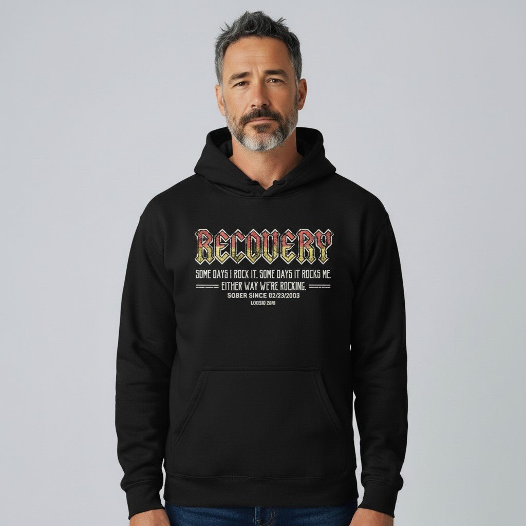 Recovery Hoodie | Men's Recovery Rock Hoodie with Personalized Date
