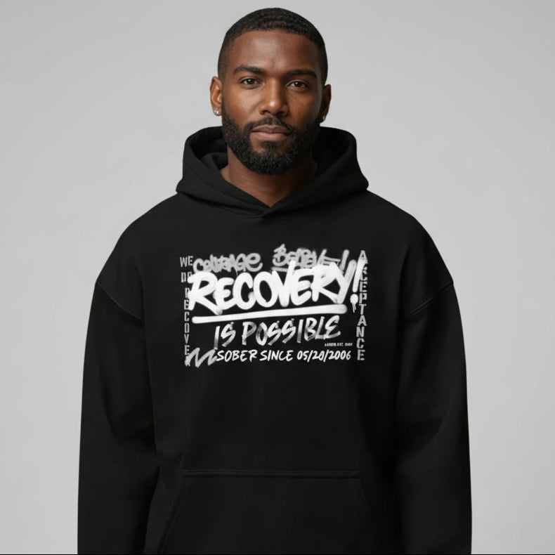 Recovery Hoodie | Men’s Recovery Is Possible Hoodie with Date
