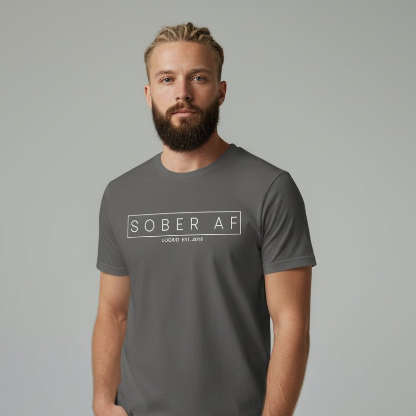 Sober T Shirt | Sober AF Men’s Tee for Strength and Recovery