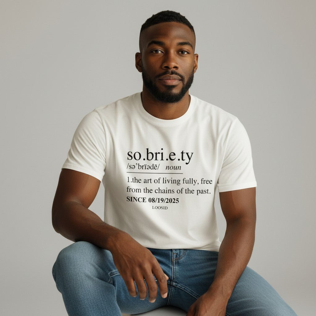 Sober T Shirt | Sobriety Definition Men's Graphic Tee for Recovery