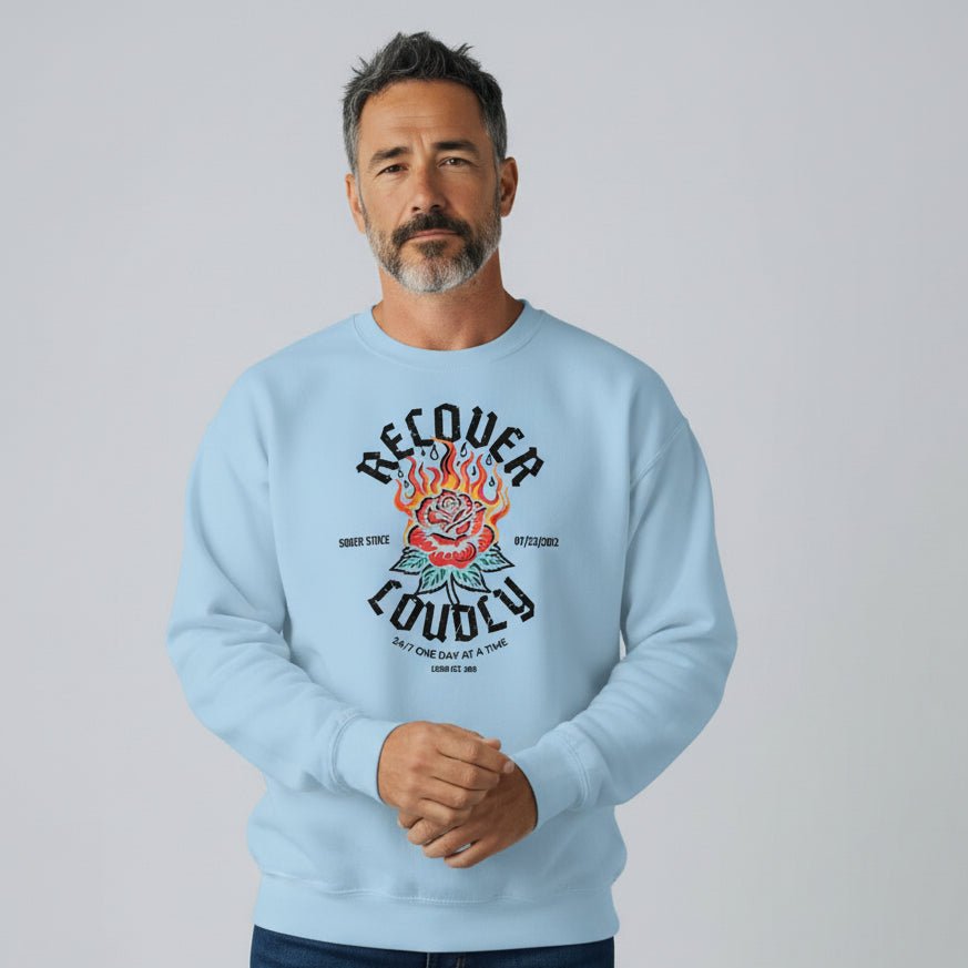 Sobriety Recovery Hoodie fit detail (view 29)