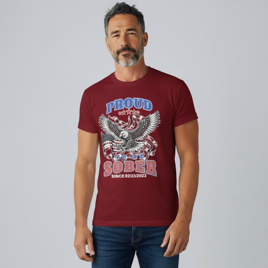 Sober T Shirt | Proud To Be Sober Tee with Personalized Date