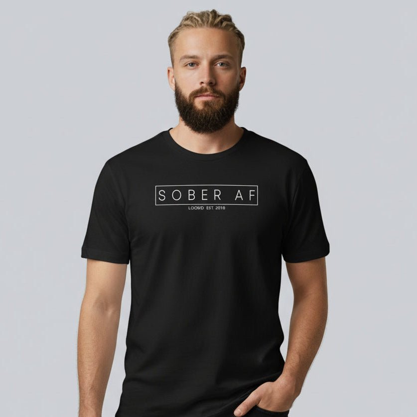 Sober T Shirt | Sober AF Men’s Tee for Strength and Recovery