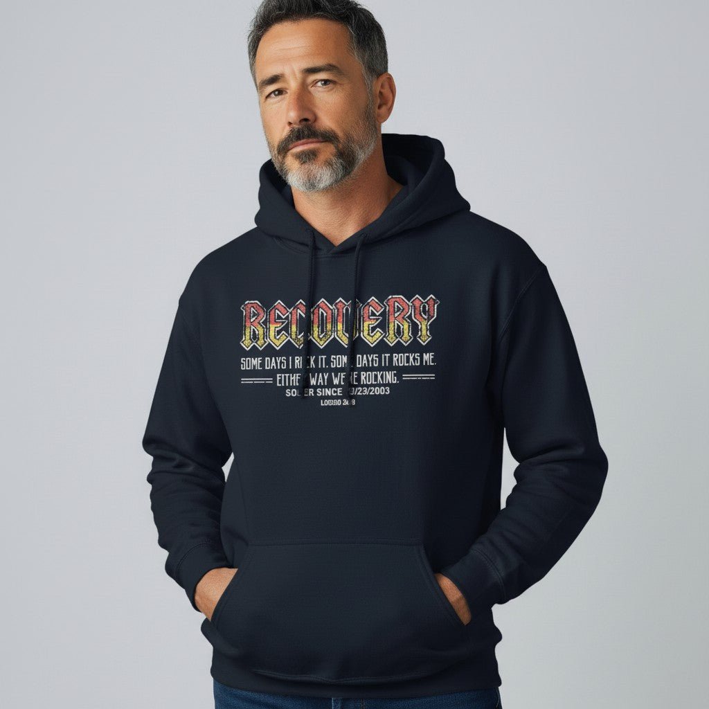 Recovery Hoodie | Men's Recovery Rock Hoodie with Personalized Date