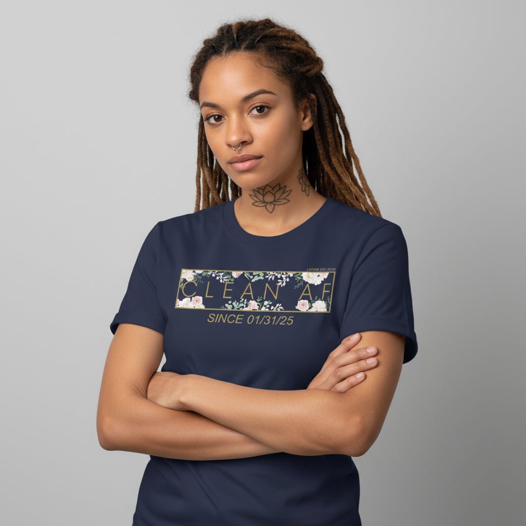Clean AF Flower Sober T Shirt side view (view 6)