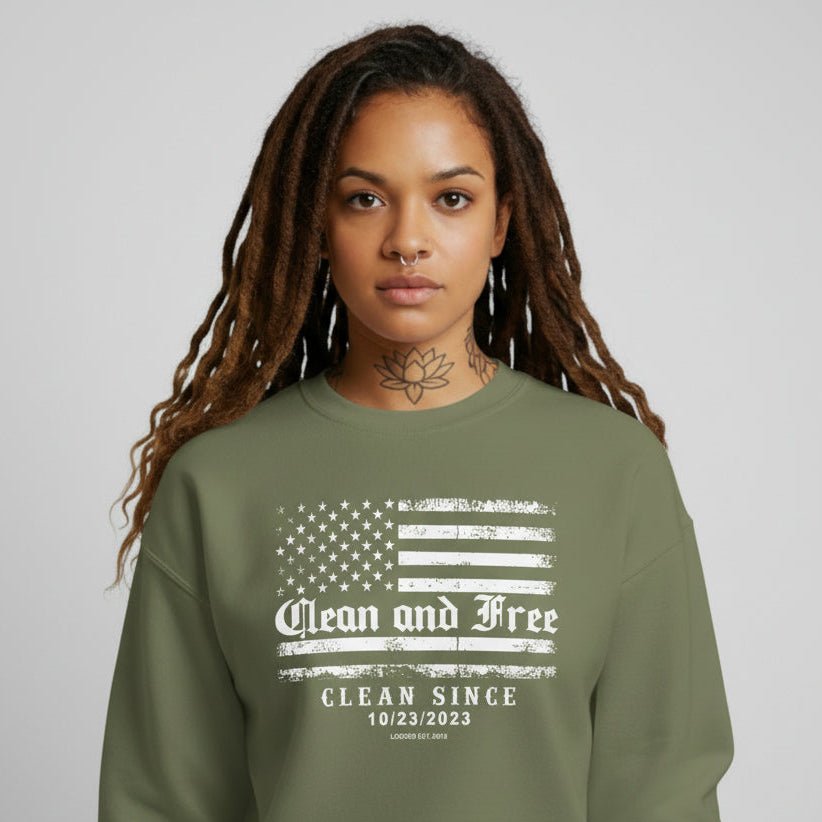 Clean Since Recovery Recovery Hoodie flat lay styled image (view 13)