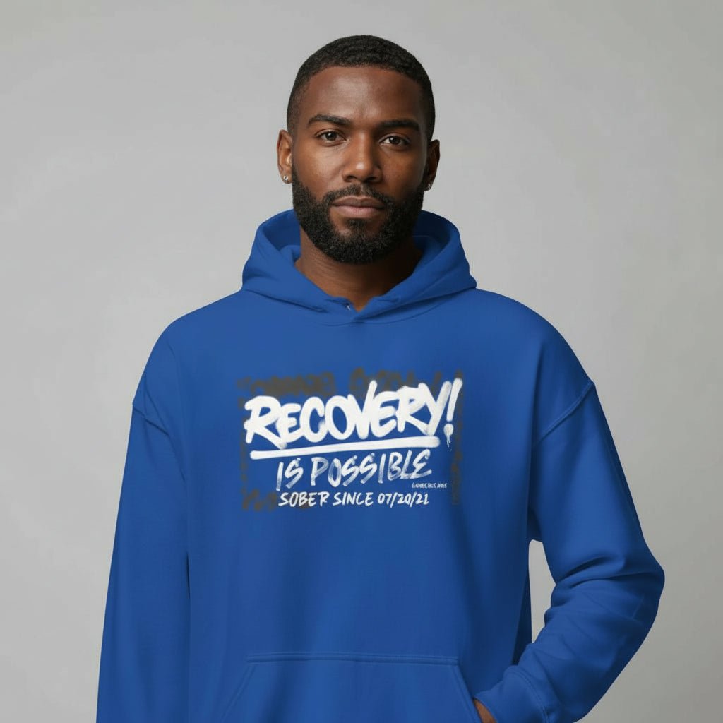 Recovery Hoodie | Men’s Recovery Is Possible Hoodie with Date