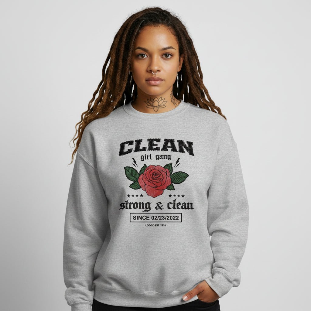 Strong & Clean Personalized Recovery Recovery Hoodie flat lay styled image (view 23)