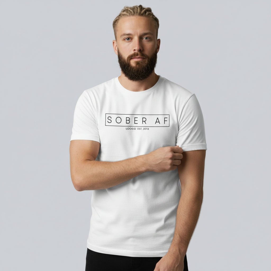 Sober T Shirt | Sober AF Men’s Tee for Strength and Recovery