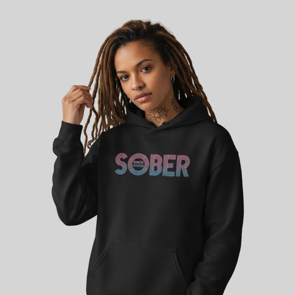 Recovery Hoodie | Retro Sobriety Date Hoodie with Personalized Date