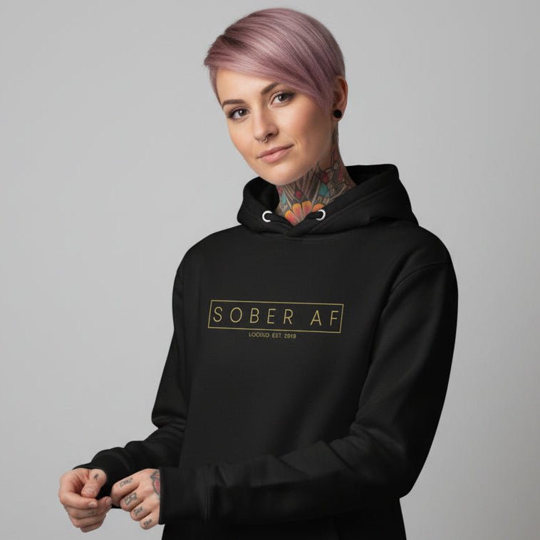 Recovery Hoodie | Sober AF Women's Hoodie with Custom Sobriety Date