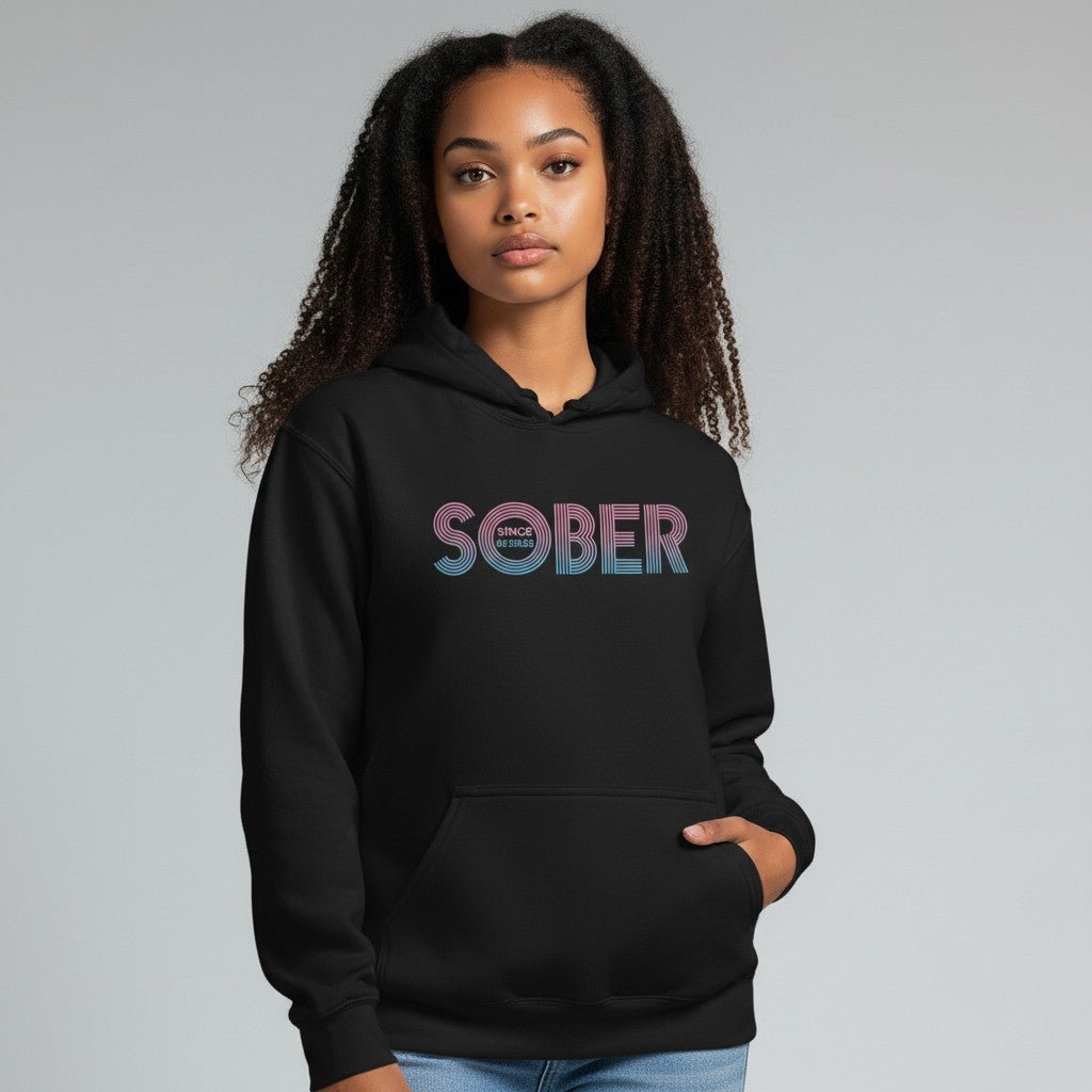 Recovery Hoodie | Retro Sobriety Date Hoodie with Personalized Date