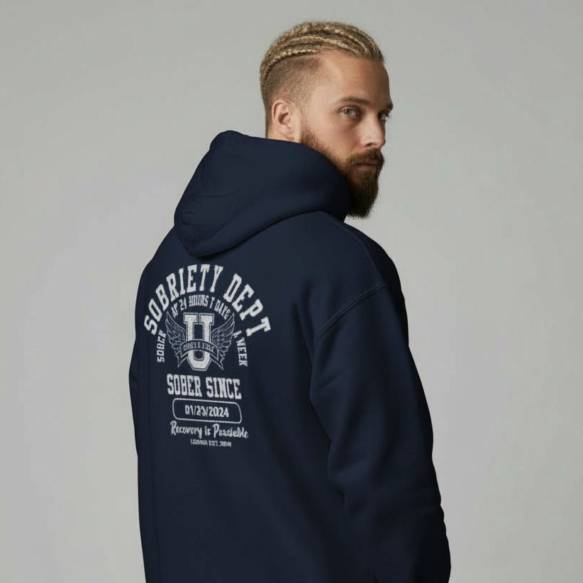 Sobriety Dept Zip Recovery Hoodie graphic detail (view 14)