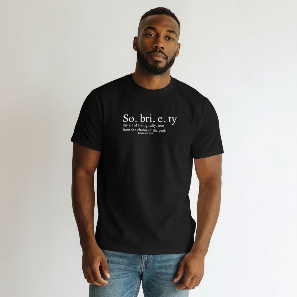 Sober T Shirt | Sobriety Definition Men's Graphic Tee for Recovery