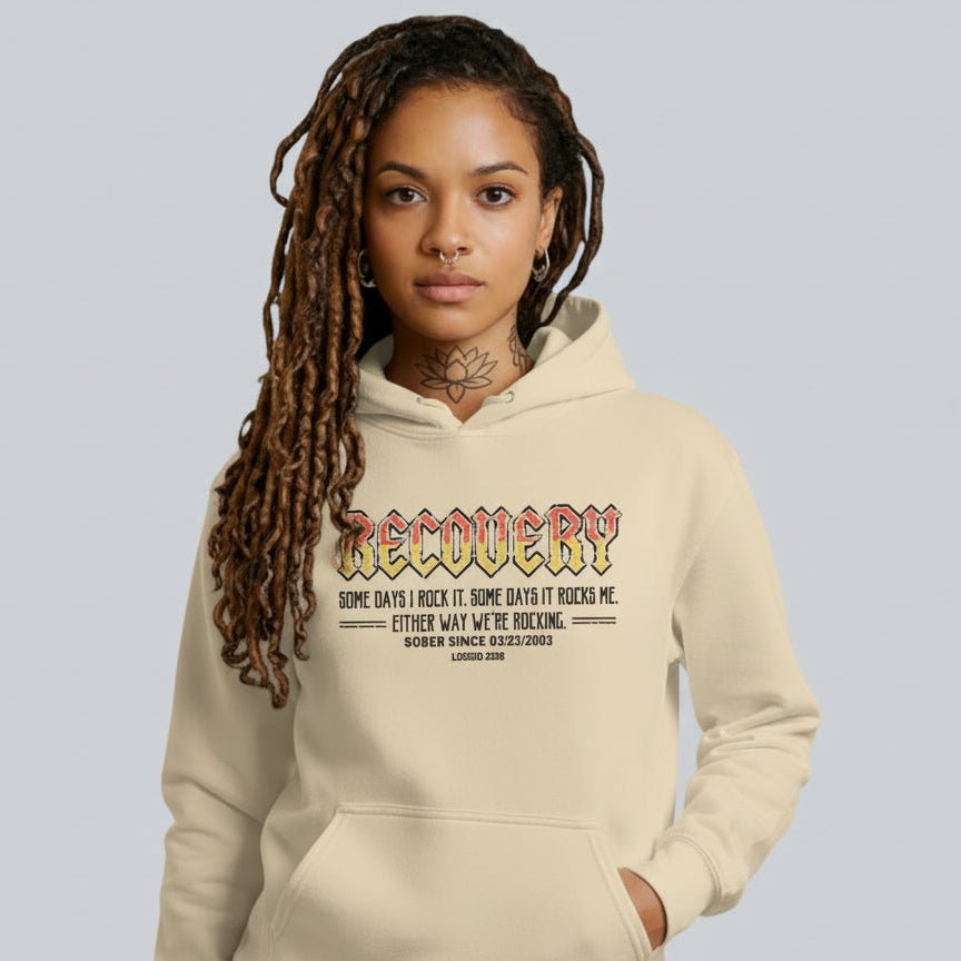 Recovery Hoodie | Women's Recovery Rock Hoodie with Personalized Date