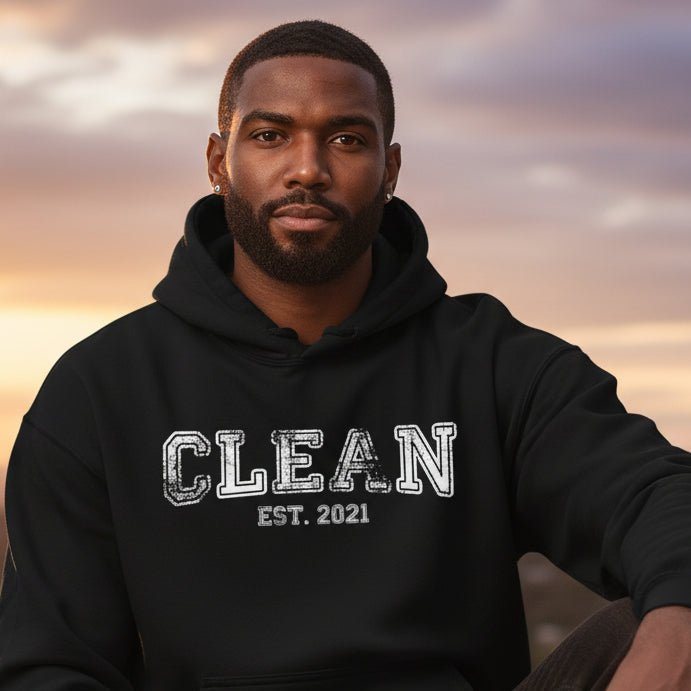 Men's Clean Est. Hoodie w/ Personalized Recovery Year