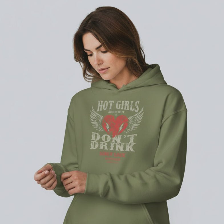 Recovery Hoodie | Hot Girls Don't Drink Custom Sobriety Date Hoodie