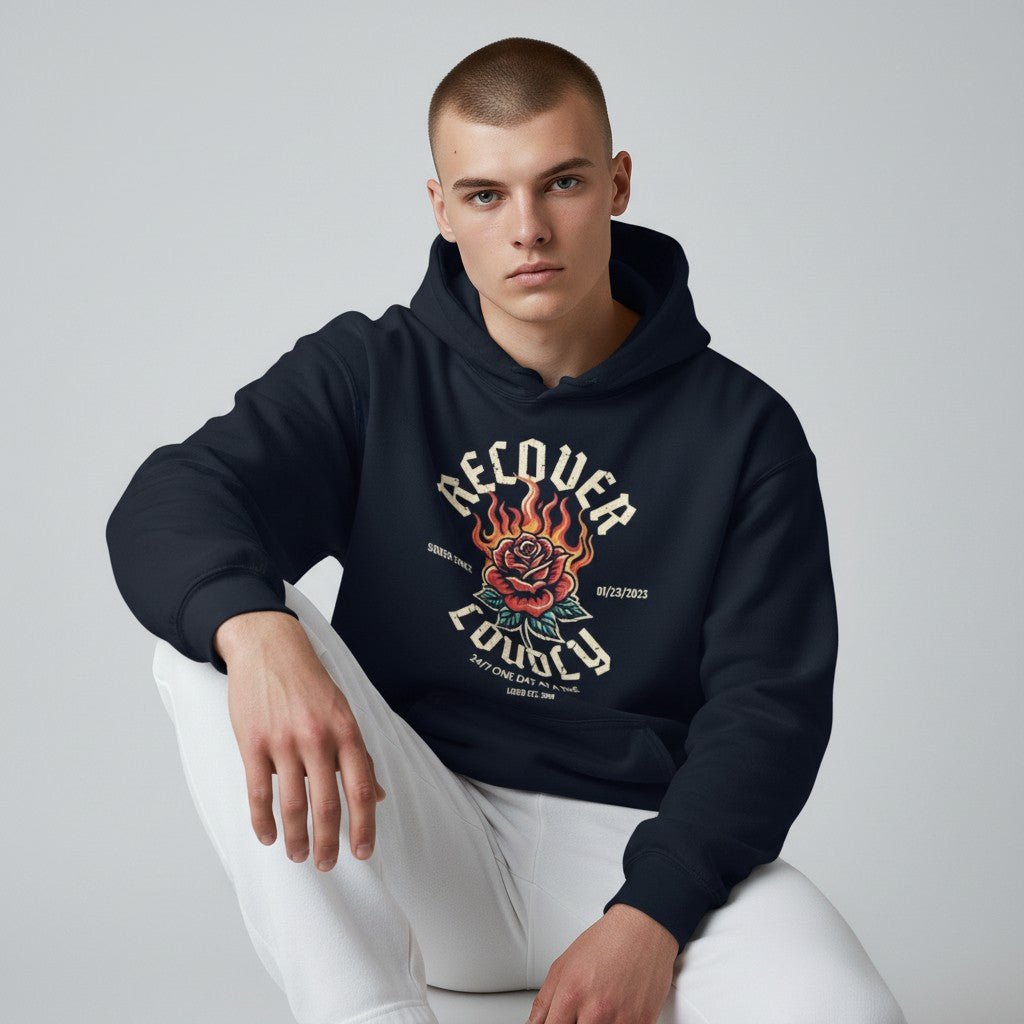 Recovery Hoodie | Recover Loudly Custom Sobriety Date Hoodie