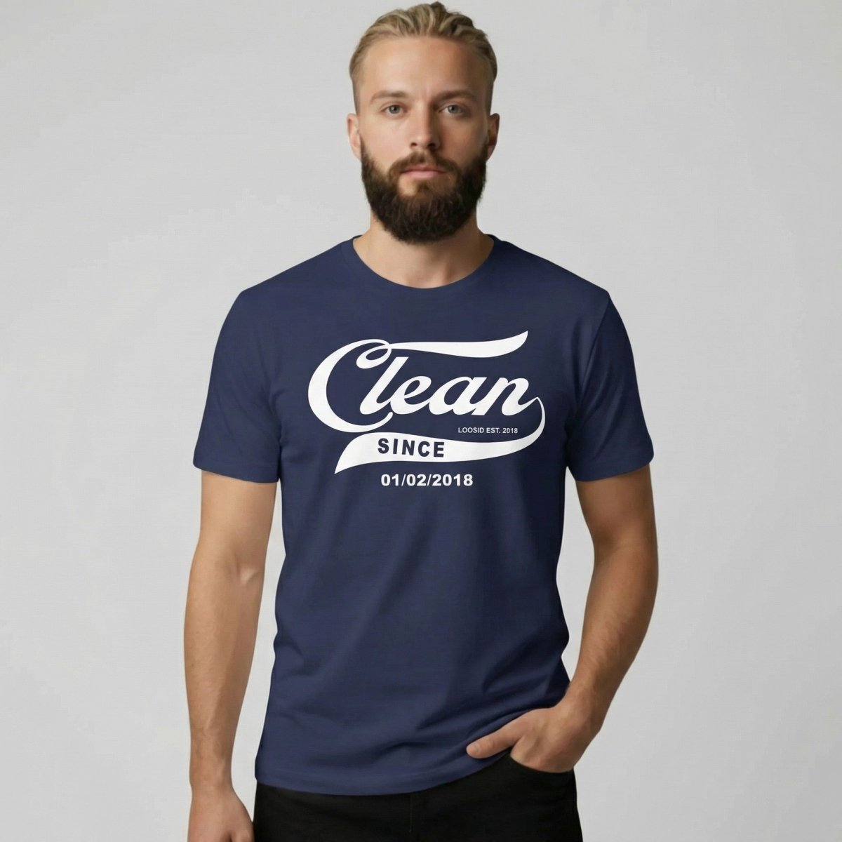 Clean Since Tee with Personalized Sobriety Date | Sober T Shirt