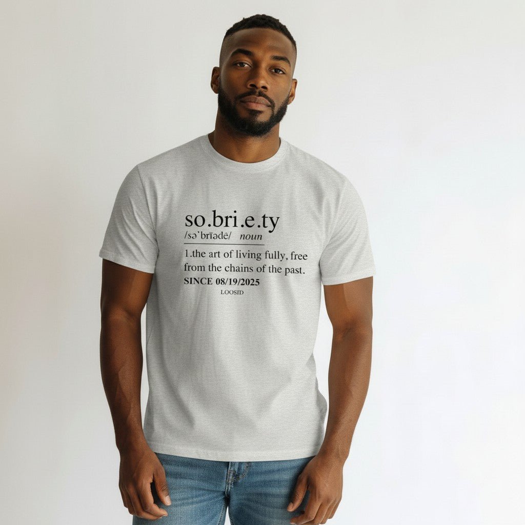 Sober T Shirt | Sobriety Definition Men's Graphic Tee for Recovery