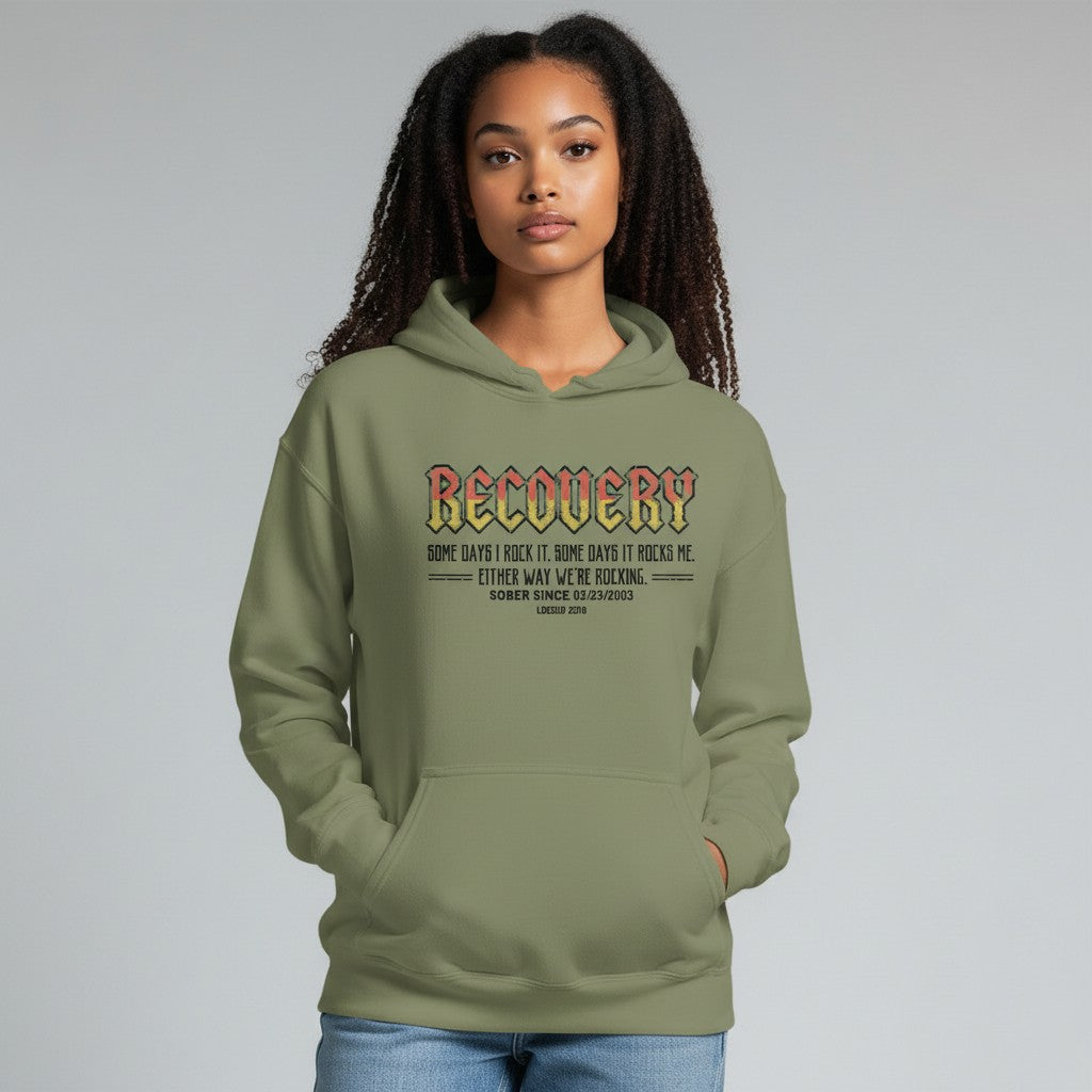 Recovery Hoodie | Women's Recovery Rock Hoodie with Personalized Date